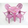 Mesa Infantil Plástica Empilhável com Jogo - Cor de Rosa